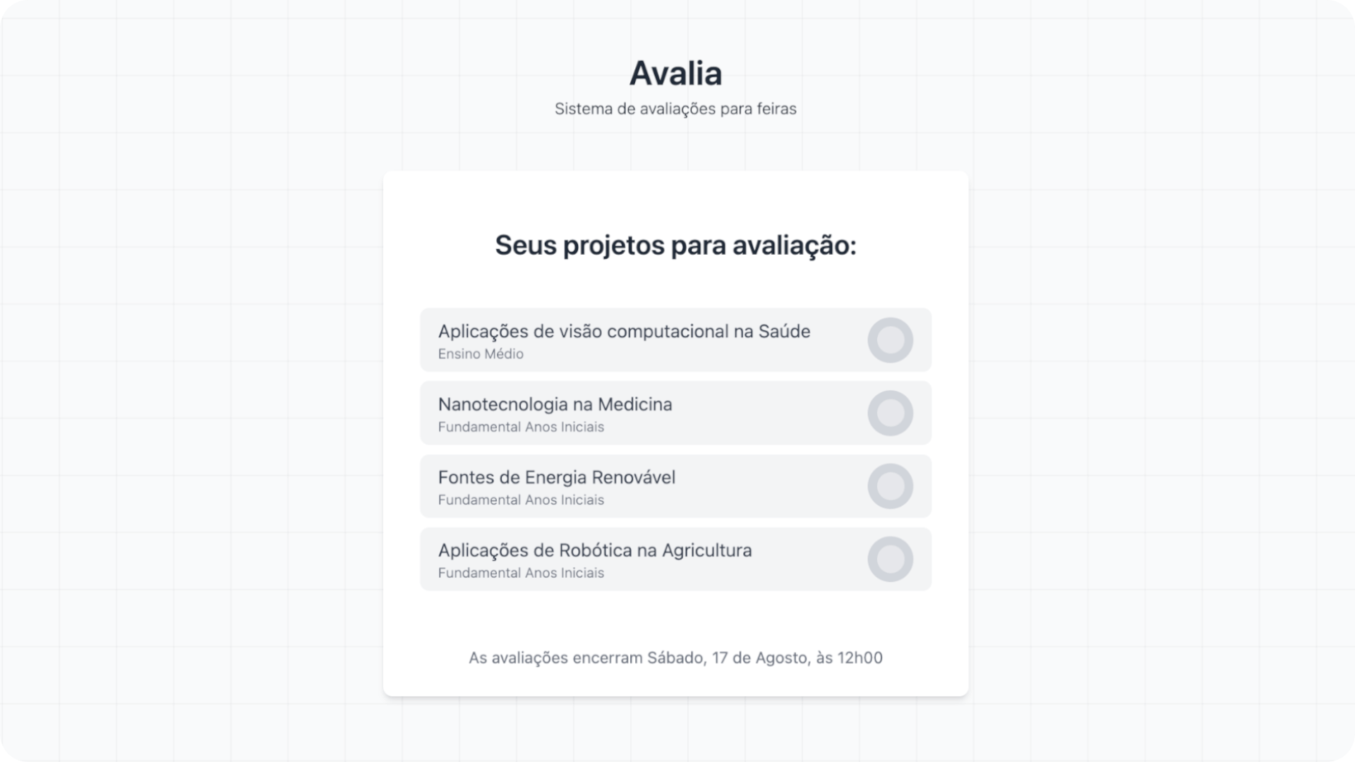 Lista de Projetos