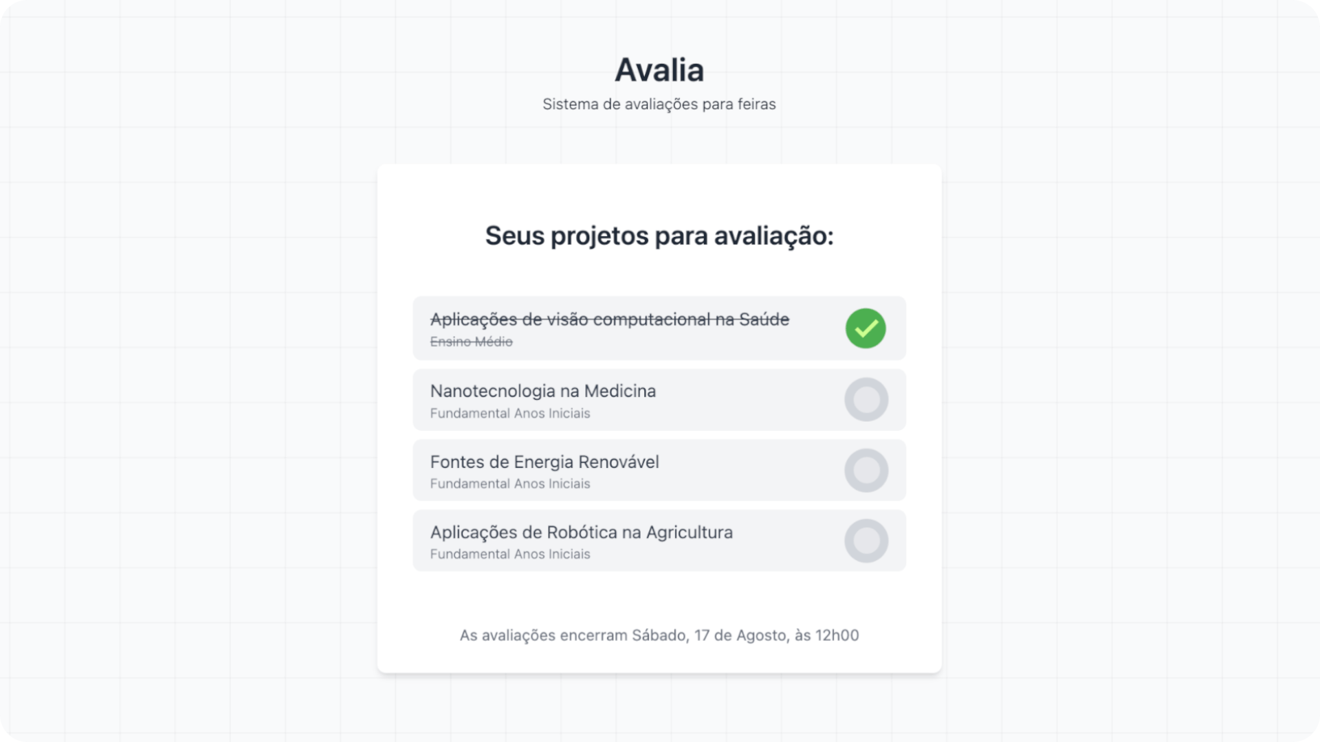 Lista de Projetos